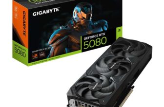 Gigabyte GeForce RTX 5080 WINDFORCE OC SFF 16G Graphics Card – 256bit, PCI-E 5.0, 2670MHz Core Clock, w/ Voucher