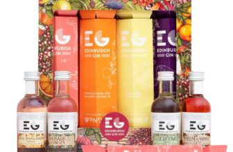 Gin Crackers by Edinburgh Gin – Christmas Gin Alcohol Crackers, Luxury Flavoured Gins 4x 5cl