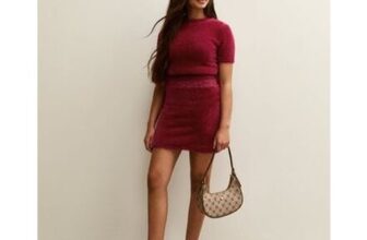 Girls Dark Burgundy Fluffy Knit Top