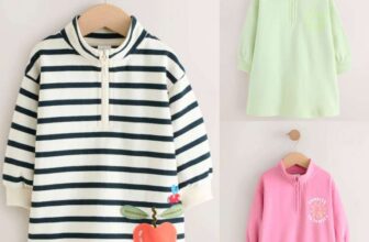 Girls Dresses – Monochrome Quarter Zip Sweat Dress 3-18 mths (1.5- 6 yrs £5) /Green or Pink Quarter Zip Sweat Dress £6 – £7 – free C&C