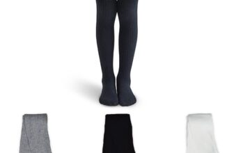 Girls Knit Tights & Leggings – Multipack Black, White, Gray Pantyhose 3/6 Pack for 1-13 Years Toddler School Party Daily Wear