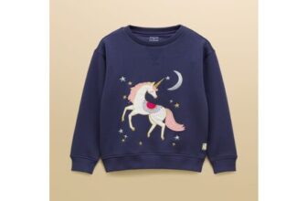 Girls Mackenzie Navy Horse Sweatshirt with Faux Fur Lining (Ages 2 and 3 Only)