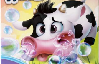 Goliath Games: Moo Moo Achoo Gather Clover Cards Before Moo Moo Sneezes Kids Action Game with Real Bubbles For 2-4 Players Ages 4