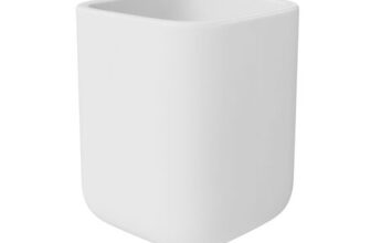 GoodHome Cervia Matt White Bamboo & Ceramic Tumbler