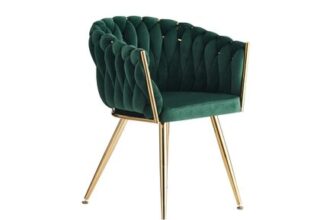 Green Life Interiors Roma Knot Velvet Armchair with Gold Legs