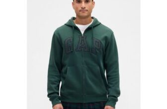 Green Relaxed Logo Zip Hoodie