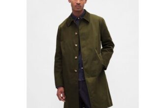 Green Water Resistant Trench Coat