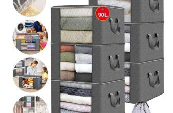 Grey SPETLEK 6-Pack 90L Storage Bags for Clothes, Bedding, Toys