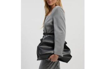 Grey Tailored Marl Belted Square Neck Blazer