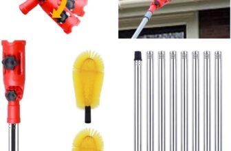 Gutter Cleaning Tools- 12.7ft Telescopic extendable roof Gutter Cleaning kit w/Extender Holder of Adjustable Multi-Utility, Gutter Cleaner, Window Cleaner, Ceiling Cleaning, Optional Paint Brush Set