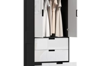 HOMCOM 3 Drawer 2 Door Wardrobe