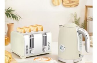 HOMCOM 3000W 1.7L Kettle with Retro Thermometer, 4 Slice Toaster Set