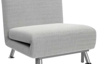 HOMCOM Single Sofa Bed, Foldable – Light Grey