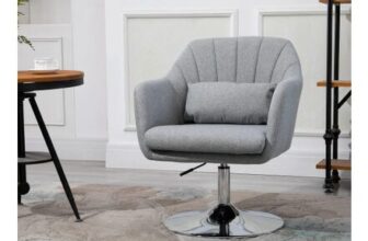 HOMCOM Stylish Retro Linen Swivel Tub Chair Steel Frame Cushion Seat