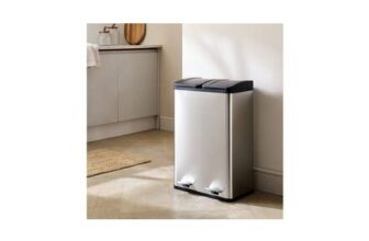 Habitat 55 Litre 2 Compartment Recycling Bin – Steel