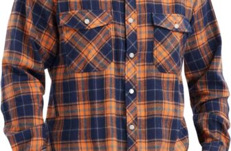 Halfword Checked Shirts Men Flannel Casual Plaid Shirts Cotton Button Down Long-Sleeve Loose-Fit Collared Autumn Winter