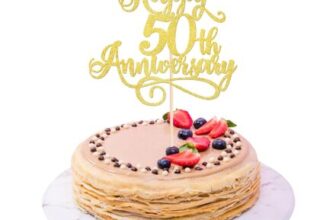 Happy 50th Anniversary Cake Topper Glitter 50th Wedding Anniversary