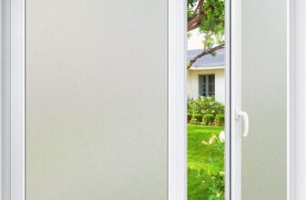 Haton Window Film Privacy for Glass Windows Frosted Film Frosting 44.5x200cm, Opaque Glass Sticker Self Adhesive Roll UV Block No Glue Static Cling Vinyl Covering for Bathroom Home and Office