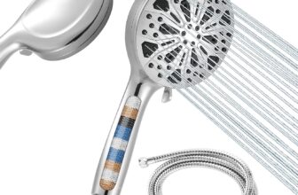 High Pressure Shower Head for Hard Water with 10 Spray Modes Handheld Shower Head Filter with 1.5m Hose Detachable for Low Water Pressure