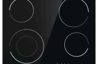 Hisense E6432C Built-in 60cm Electric Ceramic Hob with Child Lock, Touch control, Timer Function – Black 7200W, 20 x 24 x 2 inches