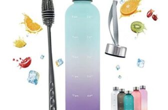 Horkos 1L BPA-Free Water Bottle with Motivational Time Markers, Leak-Proof