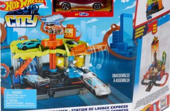 Hot Wheels City Toy Track Set, Downtown Express Car Wash, HDR27