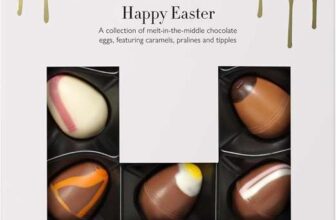 Hotel Chocolat Happy Easter H-Box – Easter Chocolate Box – 14 Milk, Dark and White Chocolate Eggs, 185g -£14.49