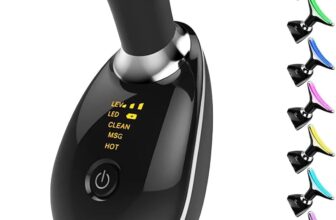 INTENSO Face Massager, Anti-Aging Neck Eye Massager with 7 Colors 3 Modes, Facial Massager for Skin Care, Anti-Wrinkle Device for Slimming Face-Black