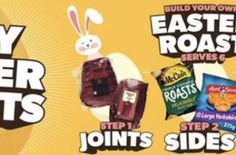 Iceland Easter Build Your Own Roast Beef Meat Joint, 2 Sides, Veg & Gravy £14.75 or Lamb Dinner For 4 £30