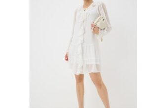 Ivory Dobby Ruffle Mini Dress