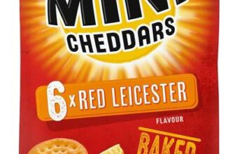 JACOBS Mini Cheddars Red Leicester Flavour Multipack Crisps, 6 x 23g – S&S £1.19