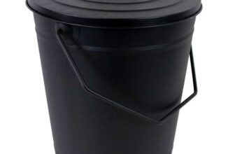 JVL Charnwood Coal Bucket Fire Fireside Log Holder 28 x 32cm with Handle & Lid