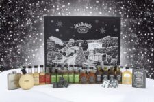 Jack Daniels Holiday Countdown 2025 Limited Edition Whiskey Gift Set with 18 Miniature Bottles & Exclusive Collectibles