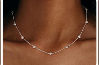 JeweBella Gold Choker Necklaces for Women Girls 18K Gold Plated Chain/Heart/Ball/Disc/Pearl Necklace Dainty Thin Chain Necklace Silver Gold Necklaces for Women Jewellery Gifts