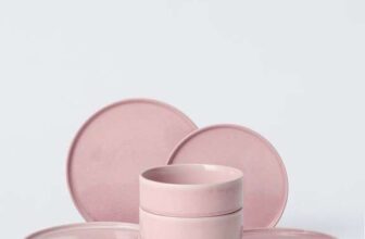 John Lewis Romy Glaze Stoneware Dinnerware Set, 12 Piece, Pink