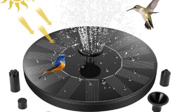 Jsdoin Solar Fountain Pump,Solar Powered Water Features with 7 Nozzles for The Garden, Floating Pond Pump for Bird Bath,Pool, Patio,Pond and Fish Tank