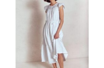 Juliet Broderie Midi Dress White