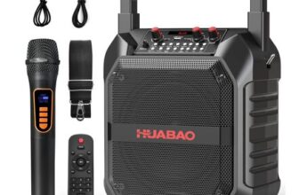 Karaoke Machine, Portable Bluetooth Speaker with Wireless Microphone