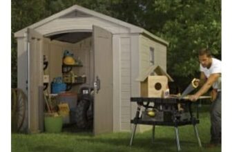 Keter Factor Brown Double Door Outdoor Apex Garden Storage Shed – 8 X 11ft