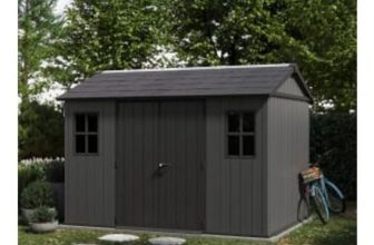 Keter Newton plus Apex Outdoor Storage Shed Grey -11 X 7.5ft