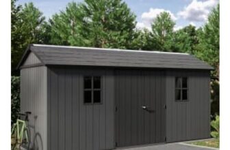 Keter Newton plus Apex Outdoor Storage Shed Grey – 15 X 7.5ft