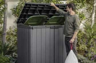 Keter Store It Out Darwin 1150L Resin Garden storage – Grey Pent (W)141cm (D)82cm (H)120cm