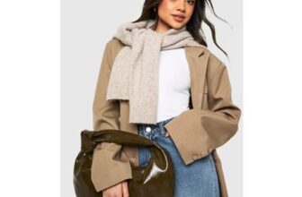 Khaki Textured Patent Knot Detail Grab Bag