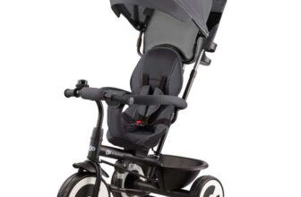 Kinderkraft Aston Tricycle, Baby Push Trike, from 9 Months to 5 Years, Gray
