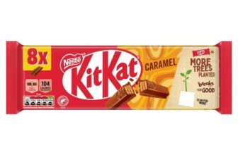 KitKat 2 Finger Caramel Chocolate Biscuit Bars 8 Pack (8 x 20.7 g) – S/S £1.28