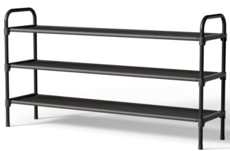 Kitsure Shoe Rack 99cm Wide – 3 Tiers, Black LILIWAIWAI-EU / FBA