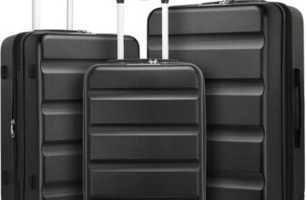 Kono 3-Piece Luggage Set Expandable Hard Shell PCABS Suitcase with Lock (Black or Cream White) – Shipper / Seller Luno Fashion Limited