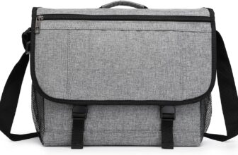 Kono Laptop Messenger Bags Mens Shoulder Bag Fits 15.6 Inch Laptop Water Resistant Anti Theft Cross Body Satchel Briefcase for School Travel Work (Grey)