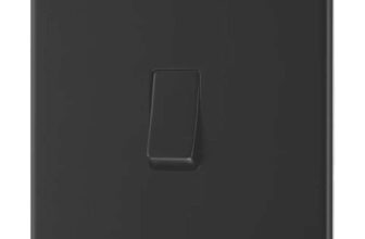 LAP 20A 16AX 1-Gang 2-Way Switch Matt Black with Colour-Matched Inserts (622PN) (Free C&C)