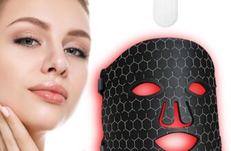 LED Face Light Therapy Mask 660nm Red Light and 850nm Near Infrared Face Light, 3 in 1 Chip Redlight Lamp at Home and Travel (Black)